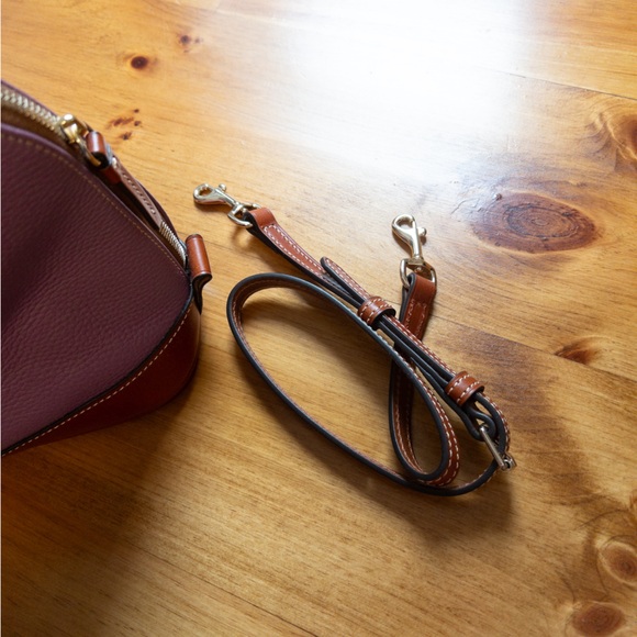 Dooney & Bourke Pebble Leather Zip Zip Satchel Handbag Lilac - Picture 5 of 5